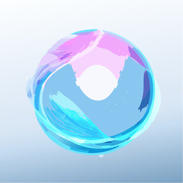Flie&szlig;endes fl&uuml;ssiges Glas mit Neon-Leuchten, abstrakte Wellenbewegung in Cyan und Magenta, generative KI