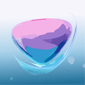 Flie&szlig;endes fl&uuml;ssiges Glas mit Neon-Leuchten, abstrakte Wellenbewegung in Cyan und Magenta, generative KI