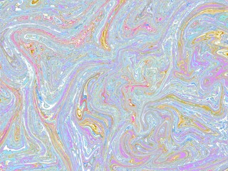 Fototapeta premium Vibrant pastel multi-color marble texture featuring iridescent pink, blue, and gold glitter accents.