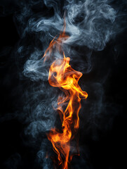 Fototapeta premium Flying sparks, glowing embers, fire particles