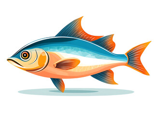 Fototapeta premium Colorful Fish Illustration Isolated on White Background
