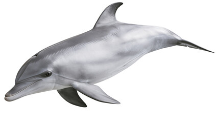 Gray dolphin swimming gracefully, detailed skin texture © Friedrich