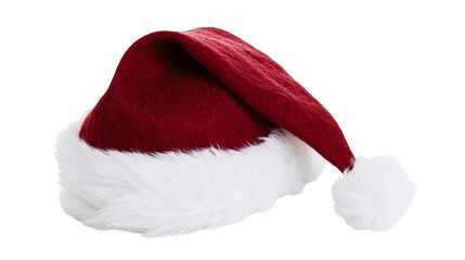 Red Santa Claus Hat with White Fur Trim and Pom Pom © Corman