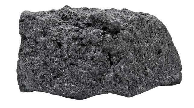 Porous dark gray volcanic rock chunk