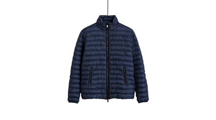 Navy blue quilted puffer jacket with zipper and pockets © Friedrich
