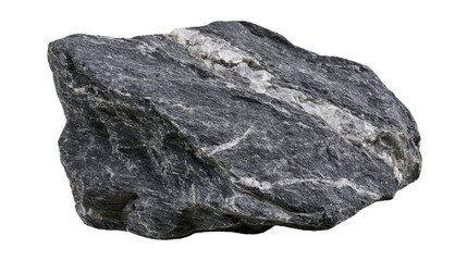 Dark grey rough stone with white mineral veins © Corman
