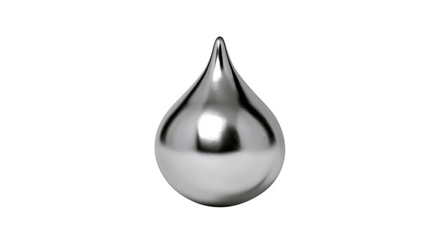 Shiny metallic teardrop shape