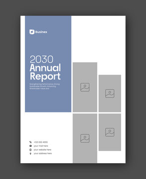Brochure cover or annual report flyer design template for corporate business agency
