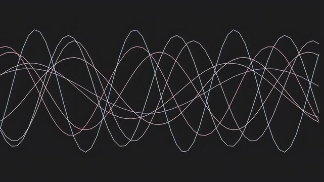 White lines on black background waves.