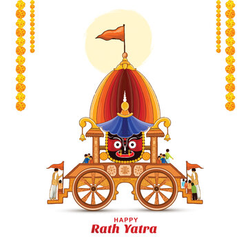 Happy rath yatra holiday hindu festival background