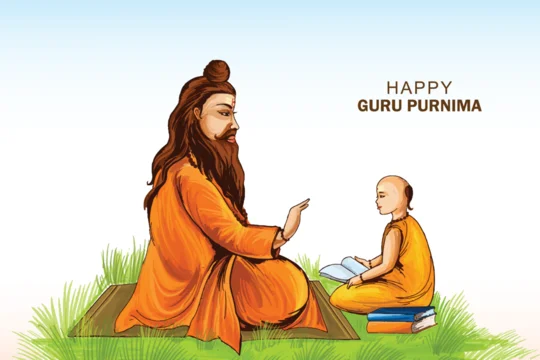 Beautiful happy guru purnima indian traditional festival design