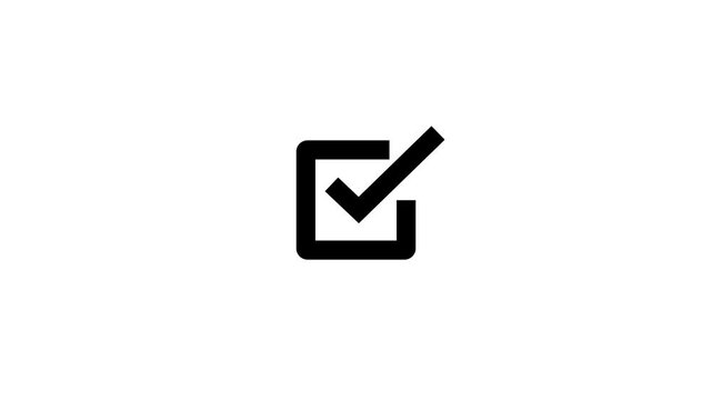 Animated reveal of a white checkmark icon in a green circle. Isolated on a white background. Green check mark, tick, yes, or OK symbol on green circle