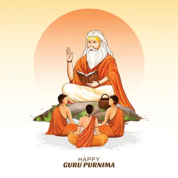 Happy guru purnima indian religious festival greeting card design