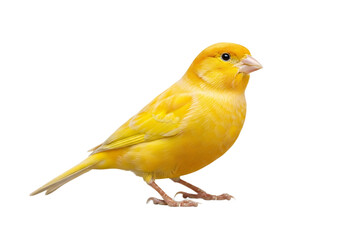 Fototapeta premium Bright yellow canary bird isolated on transparent background