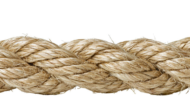 Thick natural fiber rope texture close-up