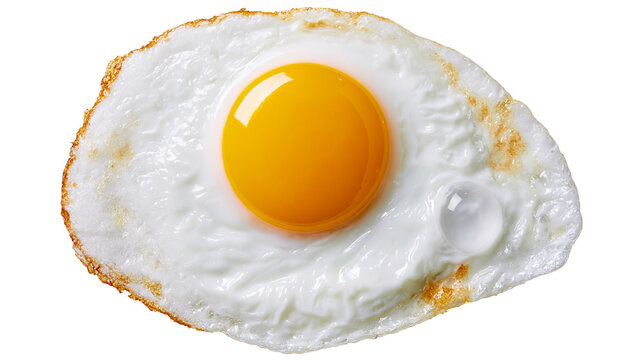 Fried egg with bright yellow yolk and crispy white edges