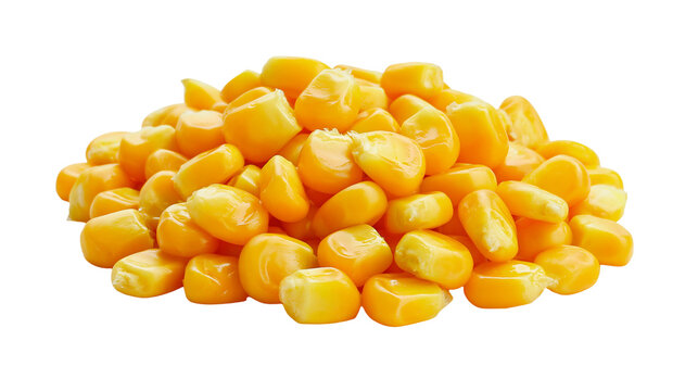 Pile of bright yellow corn kernels