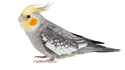Cockatiel parrot with yellow crest and orange cheek patches © Femke