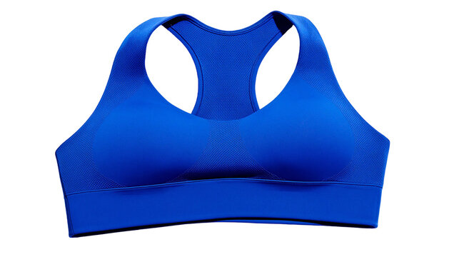 Blue seamless sports bra with racerback design