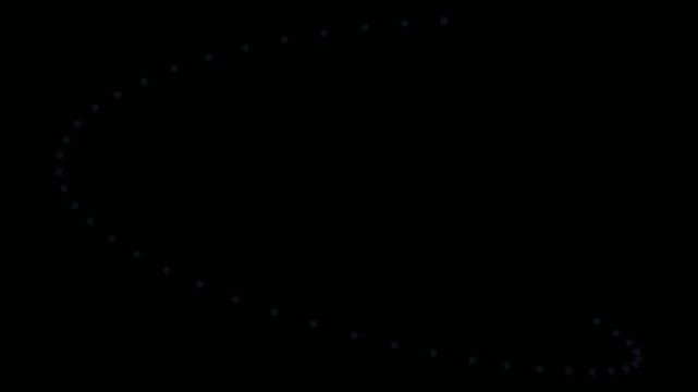 Celestial Arc: A mesmerizing cosmic ballet unfolds as glowing particles trace a luminous arc across the infinite expanse of space, hinting at distant galaxies and celestial wonders.
