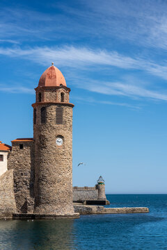 Notre Dame des Anges bell tower in Collioure, France