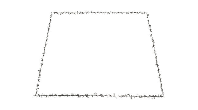 Trapezoid geometric shape with distressed charcoal texture isolated on transparent