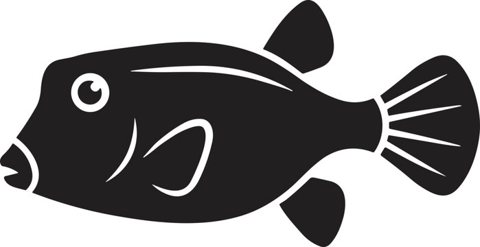 Boxfish Silhouette: Stylized Aquatic Creature Illustration