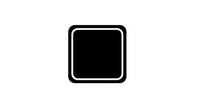 Rounded square icon with thin double outline frame.