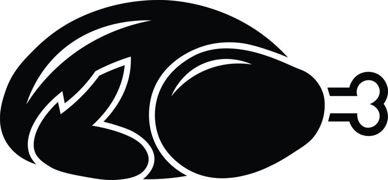 Minimalist black-and-white stylized egg and number three monochrome