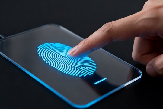 Finger on fingerprint scanner