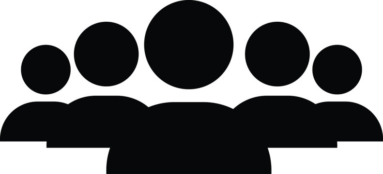 Silhouetted group of four people with varying head shapes silhouettes blackandwhite heads