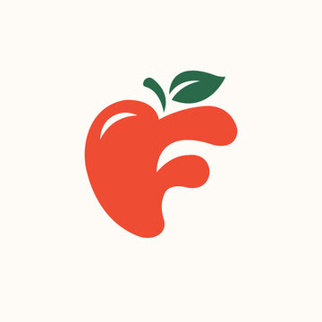 Letter F Apple Logo - Fresh Fruit Concept