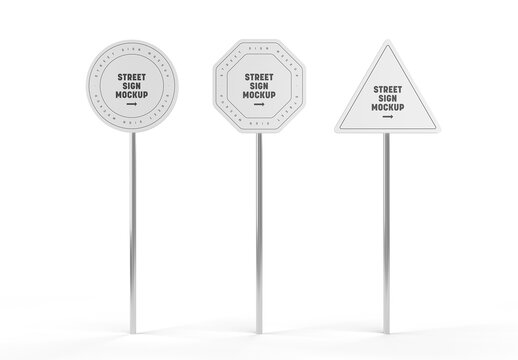 Street Road Sign Mockup