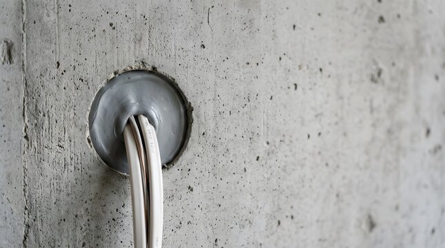 residential electrical cable penetration seal installed through concrete foundation wall for moisture protection fire stopping and utility service entry