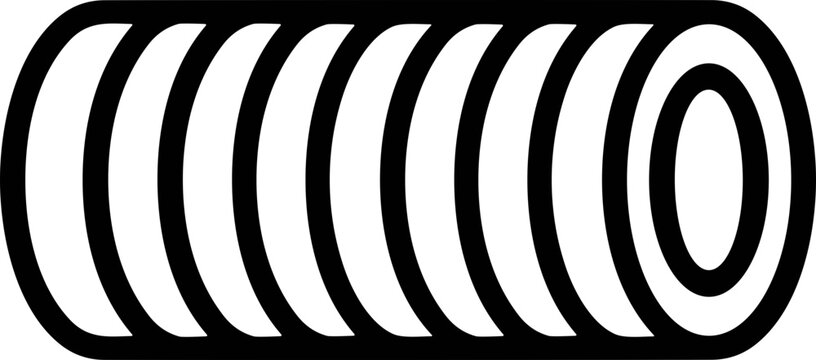 Abstract Black and White Coil Spring Symbol