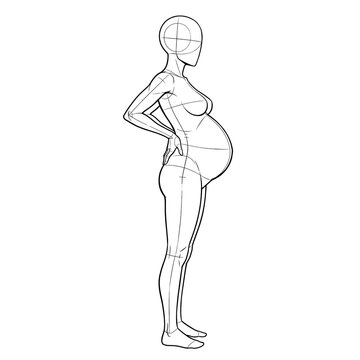 3rd trimester base holding lower back side profile.