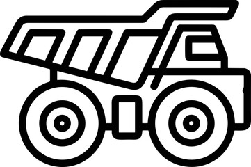 Heavy Duty Mining Dump Truck Icon - Vector Illustration © Mas100aja