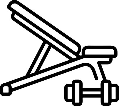 Adjustable Weight Bench with Dumbbells Icon