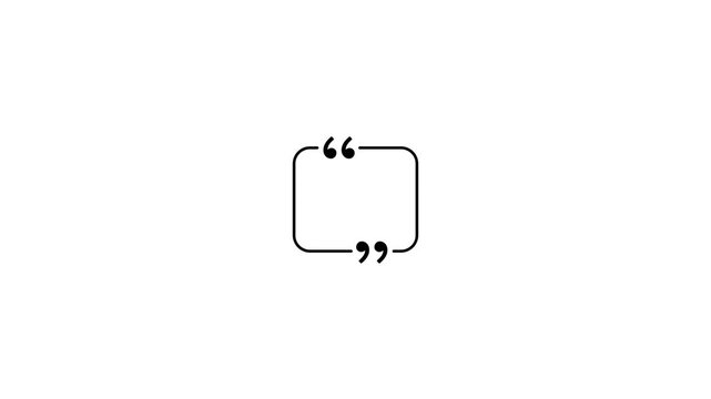 Minimalist animated quote bubble for social media and marketing quotation speech animation