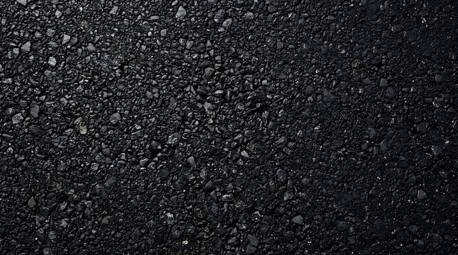 Close-up of black asphalt texture, realistic road surface