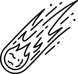 Hand-drawn comet with fiery tail streaks across starry night sky © Marwah