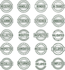 Obraz premium Vintage rubber stamp icons in 4x4 grid