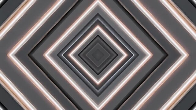 Luxury looping motion of multiple concentric diamond frames in a metallic geometric pattern