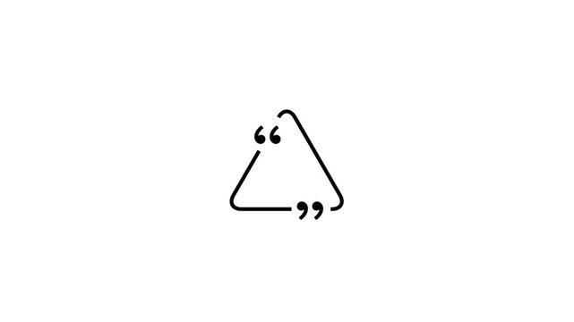 Minimalist animated quote bubble triangle clean line for social media and marketing quotation speech