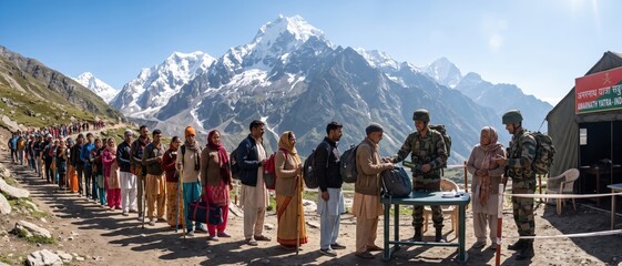 Obraz premium Indian Army Supporting Safe Amarnath Yatra