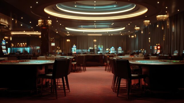 empty modern casino interior, minimalistic design, clean lines, no people