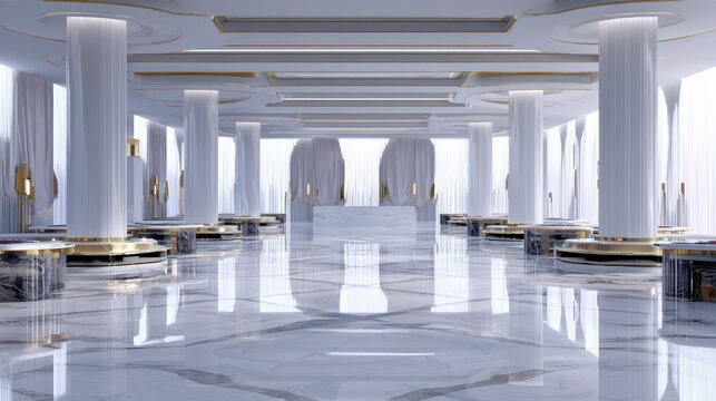 empty modern casino interior, minimalistic design, clean lines, no people
