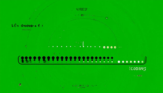 Abstract Green Background with Loading Bar and Progress Indicator Dots Representing Technology and Data Transfer