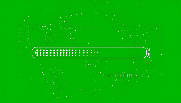 Abstract green background with white dots and a horizontal progress bar with a subtle text inscription in the lower right corner