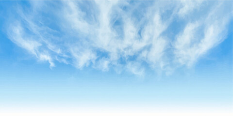 Cirrus clouds drift elegantly across a vast expanse of clear blue sky, creating a serene and ethereal atmosphere. © LumenCraft